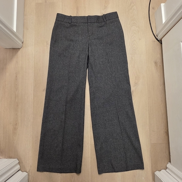 Calvin Klein Grey Woven Front Pleat Low Rise Wide Leg Business Dress Pants Sz 8 - Picture 1 of 5